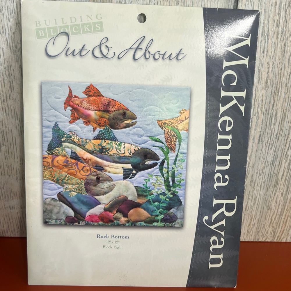 McKenna Ryan Out & About Rock Bottom Quilt Pattern Block 8 Fish 12x12 OUT08
